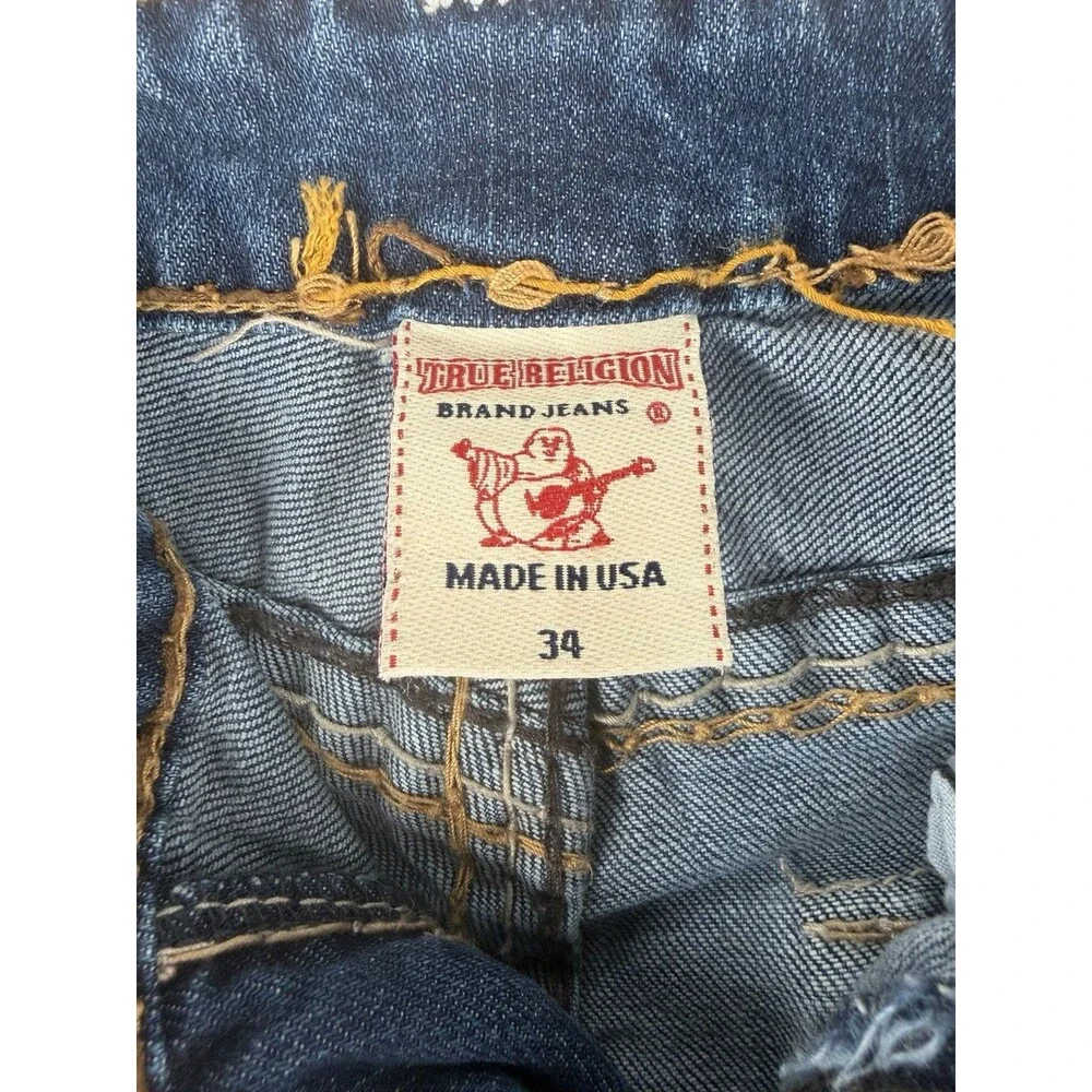 True Religion Men's Ricky Super T Straight Leg Blue Jeans Size 34x30